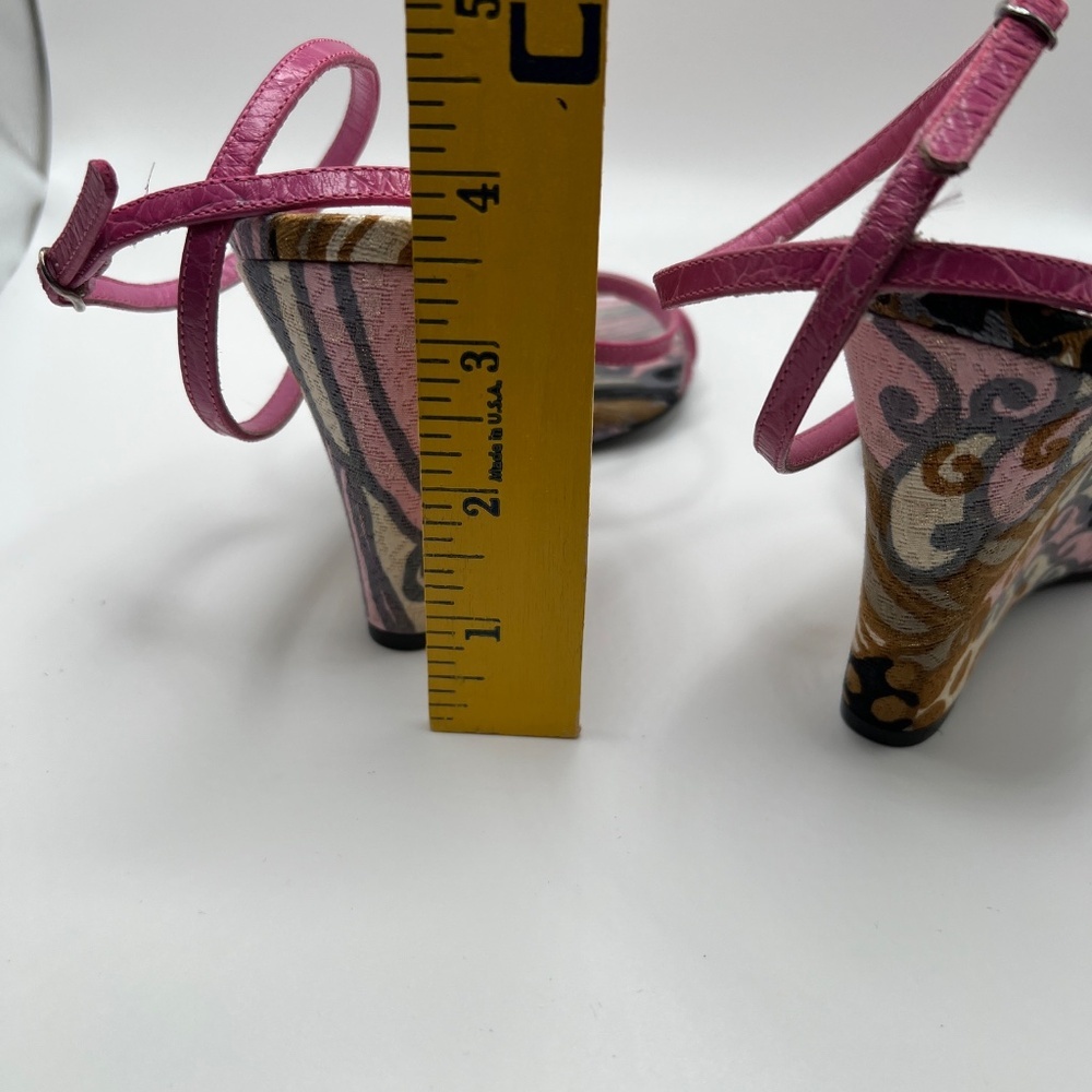 Dolce & Gabbana wedge sandal Pink Leather Strap Wedge Size 36 - Picture 13 of 14